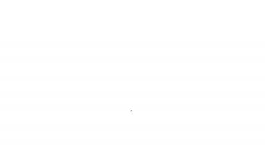 Siyah çizgi konum bulut simgesi beyaz arkaplanda izole edildi. 4K Video hareketli grafik canlandırması