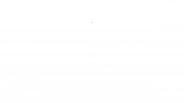 Siyah çizgi Şimşek simgesi beyaz arkaplanda izole edildi. Flaş işareti. Flaş ikonunu yükle. Gök gürültüsü. Yıldırım çarpması. 4K Video hareketli grafik canlandırması