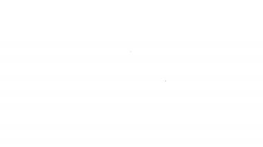 Siyah çizgi güneşi ve bulutlu hava durumu ikonu beyaz arkaplanda izole edildi. 4K Video hareketli grafik canlandırması