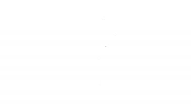 Siyah hat Londra telefon kulübesi simgesi beyaz arka planda izole edildi. Londra 'daki klasik İngiliz telefon kulübesi. İngiliz telefon kulübesi. 4K Video hareketli grafik canlandırması