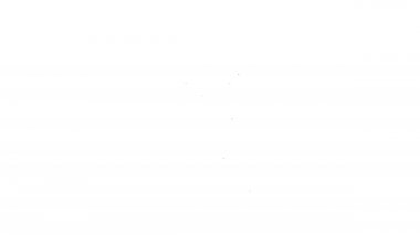 Siyah çizgi kahve fincanı beyaz arka planda izole edilmiş bir ikon haline gelecek. 4K Video hareketli grafik canlandırması