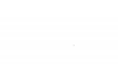 Siyah çizgi çift katlı otobüs simgesi beyaz arkaplanda izole edildi. Londra klasik yolcu otobüsü. Toplu taşıma sembolü. 4K Video hareketli grafik canlandırması