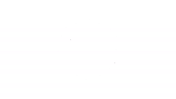 Zwarte lijn zon pictogram geïsoleerd op witte achtergrond. 4K Video motion grafische animatie — Stockvideo