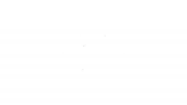 Línea negra Icono del amanecer aislado sobre fondo blanco. Animación gráfica de vídeo 4K — Vídeo de stock