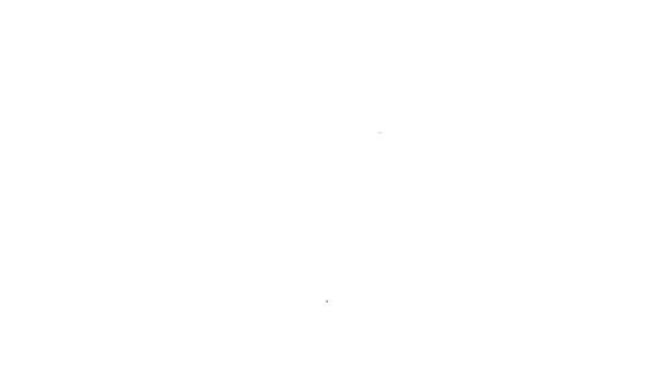 Icono de Luna de línea negra aislado sobre fondo blanco. Animación gráfica de vídeo 4K — Vídeo de stock