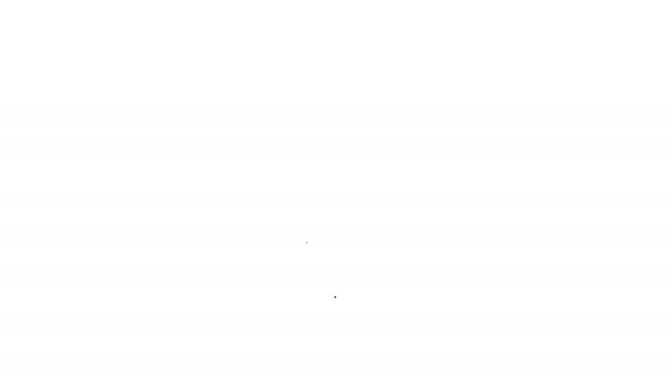 Черная линия по Фаренгейту значок изолирован на белом фоне. Видеографическая анимация 4K — стоковое видео