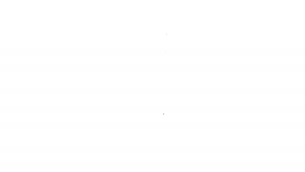 Linea nera Money bag con icona libbra isolato su sfondo bianco. Sterlina simbolo di valuta GBP. Animazione grafica 4K Video motion — Video Stock