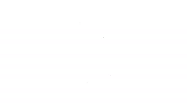 Черная линия значок флага Гольфа изолирован на белом фоне. Оборудование для гольфа или аксессуар. Видеографическая анимация 4K — стоковое видео