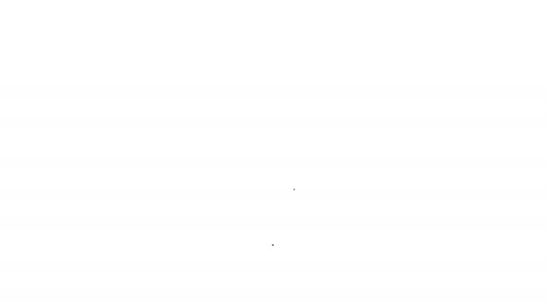 Línea negra Moneda con libra esterlina icono símbolo aislado sobre fondo blanco. Signo de moneda bancaria. Símbolo efectivo. Animación gráfica de vídeo 4K — Vídeos de Stock
