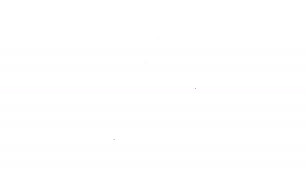 Черная линия значок британской короны изолирован на белом фоне. Видеографическая анимация 4K — стоковое видео