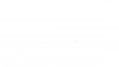 Siyah çizgi Sherlock Holmes beyaz arka planda izole edilmiş tüten pipo ikonu. - Dedektif. 4K Video hareketli grafik canlandırması