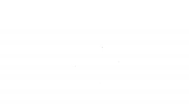 Beyaz arka planda siyah çizgili İngiliz polis miğferi ikonu var. 4K Video hareketli grafik canlandırması