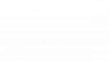 Siyah çizgi Big Ben kulesi simgesi beyaz arka planda izole edildi. Londra ve İngiltere 'nin sembolü. 4K Video hareketli grafik canlandırması