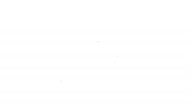 Okyanus simgesindeki siyah çizgi yolcu gemisi beyaz arka planda izole edilmiş. Dünyayı dolaşmak. 4K Video hareketli grafik canlandırması