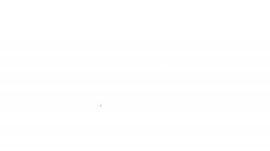 Siyah çizgi denizaltı simgesi beyaz arkaplanda izole edildi. Askeri gemi. 4K Video hareketli grafik canlandırması