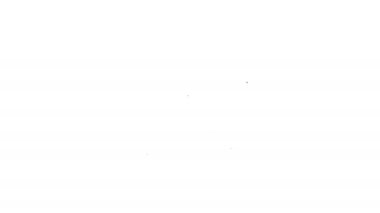 Siyah çizgi Rv Kamp karavanı simgesi beyaz arkaplanda izole edildi. Gezici ev, karavan, yolculuk için ev karavanı. 4K Video hareketli grafik canlandırması