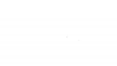 Siyah çizgili yelkenli ya da yelkenli ikonu beyaz arka planda izole edilmiş. Yelkenli deniz seyahati. 4K Video hareketli grafik canlandırması