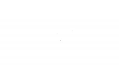 Siyah çizgi Minibus simgesi beyaz arkaplanda izole edildi. 4K Video hareketli grafik canlandırması