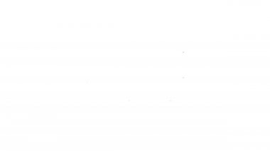 Siyah çizgi Vahşi Batı beyaz arka planda izole edilmiş araba ikonu. 4K Video hareketli grafik canlandırması