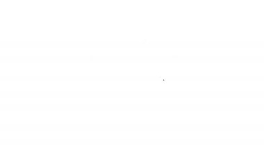 Beyaz arkaplanda siyah çizgi otobüs simgesi izole edildi. Ulaşım konsepti. Otobüs turu tabelası. Turizm ya da kamu aracı sembolü. 4K Video hareketli grafik canlandırması