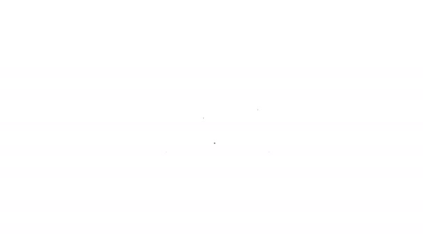 Ligne noire icône Minibus isolé sur fond blanc. Animation graphique de mouvement vidéo 4K — Video