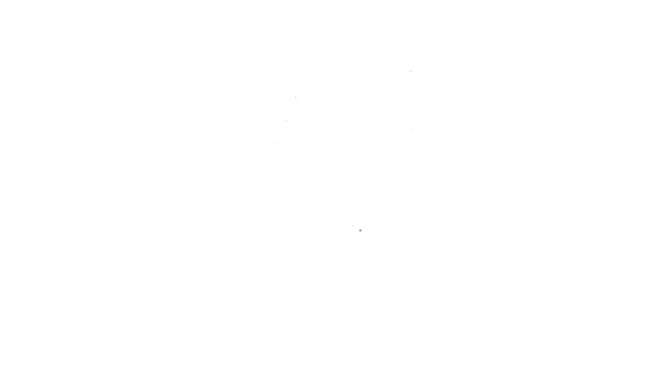 Icono de Scooter de línea negra aislado sobre fondo blanco. Animación gráfica de vídeo 4K — Vídeo de stock