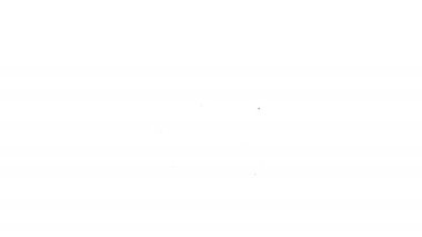 Siyah çizgi traktör simgesi beyaz arkaplanda izole edildi. 4K Video hareketli grafik canlandırması