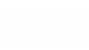 Siyah çizgi kargo gemisi simgesi beyaz arkaplanda izole edildi. 4K Video hareketli grafik canlandırması