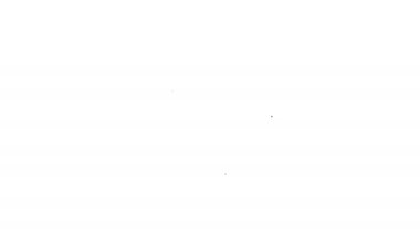 Siyah çizgi helikopter hava aracı ikonu beyaz arka planda izole edildi. 4K Video hareketli grafik canlandırması