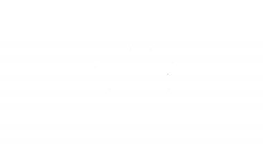 Siyah çizgi Hatchback araba simgesi beyaz arkaplanda izole edildi. 4K Video hareketli grafik canlandırması