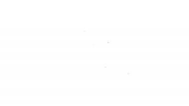 Siyah çizgi kargo gemisi simgesi beyaz arkaplanda izole edildi. 4K Video hareketli grafik canlandırması