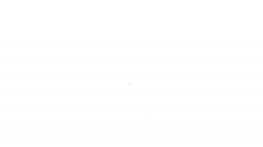 Beyaz arka planda izole edilmiş plaj ikonu için siyah çizgi güneş koruyucu şemsiye. Açık alan için büyük bir şemsiye. Plaj şemsiyesi 4K Video hareketli grafik canlandırması