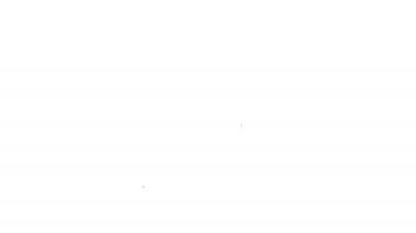 Beyaz arka planda siyah çizgi bovling lobutları ve top ikonu izole edildi. Spor malzemeleri. 4K Video hareketli grafik canlandırması