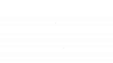 Beyaz arkaplanda siyah çizgi ağaç simgesi izole edildi. Orman sembolü. 4K Video hareketli grafik canlandırması