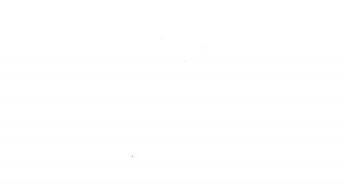 Siyah çizgi, peluş oyuncak ikonu beyaz arka planda izole edilmiş. 4K Video hareketli grafik canlandırması