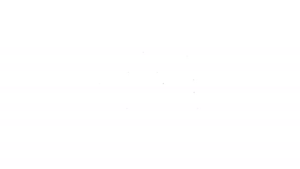 Linea nera Camion di consegna con scatole di cartone dietro l'icona isolato su sfondo bianco. Animazione grafica 4K Video motion — Video Stock