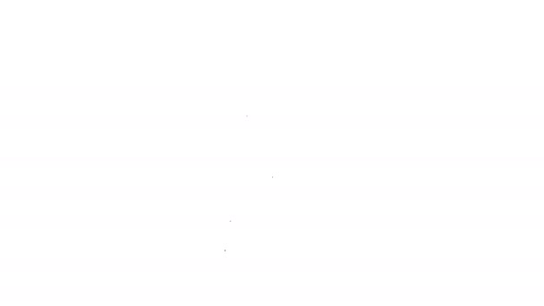 Linha preta ícone cone de tráfego isolado no fundo branco. Animação gráfica em movimento de vídeo 4K — Vídeo de Stock