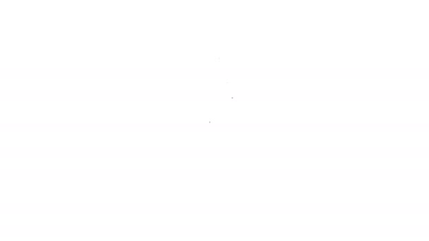 Ligne noire Panneau de limitation de vitesse 60 km icône isolée sur fond blanc. Animation graphique de mouvement vidéo 4K — Video