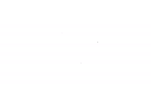Linha preta Ícone do veículo da aeronave do helicóptero isolado no fundo branco. Animação gráfica em movimento de vídeo 4K — Vídeo de Stock