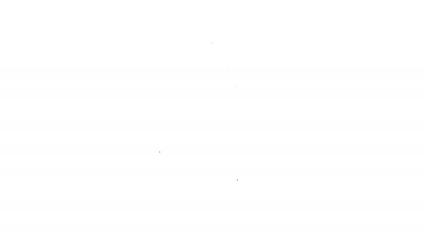 Zwarte lijn Magische bal op tafel pictogram geïsoleerd op witte achtergrond. Kristallen bal. 4K Video motion grafische animatie — Stockvideo