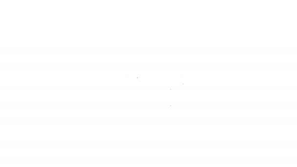 Zwarte lijn Magician hoed en konijn pictogram geïsoleerd op witte achtergrond. Magische truc. Mysterie entertainment concept. 4K Video motion grafische animatie — Stockvideo