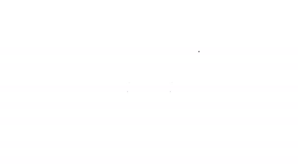 Línea negra Icono de galería de tiro aislado sobre fondo blanco. Animación gráfica de vídeo 4K — Vídeo de stock