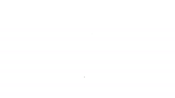 Icono de piruleta de línea negra aislado sobre fondo blanco. Signo de caramelo. Comida, delicioso símbolo. Animación gráfica de vídeo 4K — Vídeos de Stock