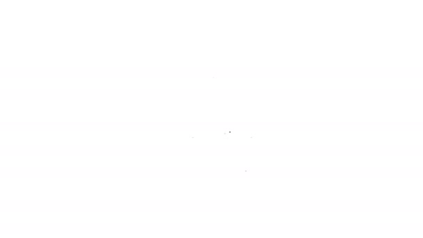 Linha preta Pipoca no ícone da caixa de papelão isolado no fundo branco. Balde de pipoca. Animação gráfica em movimento de vídeo 4K — Vídeo de Stock