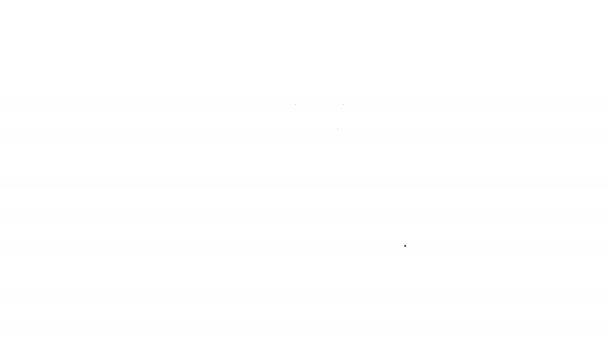 Ligne noire Icône fontaine isolée sur fond blanc. Animation graphique de mouvement vidéo 4K — Video