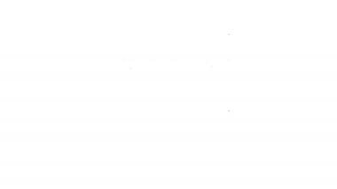 Siyah çizgi bilet gişesi simgesi beyaz arka planda izole edildi. Eğlence ve spor için bilet satışı için bilet gişesi. 4K Video hareketli grafik canlandırması