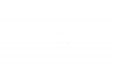 Beyaz zemin üzerinde yıldız simgesi olan siyah çizgi madalyası. Kazanan başarı işareti. Ödül madalyası. 4K Video hareketli grafik canlandırması