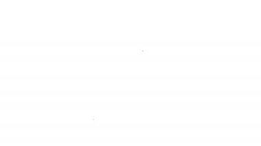 Beyaz arka planda siyah çizgi Amerikan bayrağı ikonu izole edildi. ABD bayrağı. Amerika Birleşik Devletleri. 4K Video hareketli grafik canlandırması