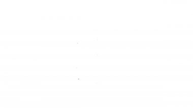 Beyaz arka planda izole edilmiş yıldız ve çizgili siyah çizgi kalkanı. Amerika Birleşik Devletleri bayrağı. 4 Temmuz. ABD Bağımsızlık Günü. 4K Video hareketli grafik canlandırması