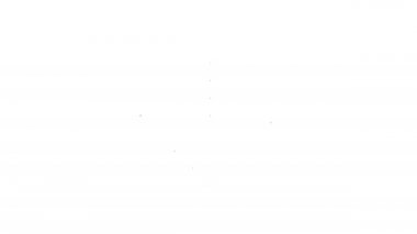 Siyah çizgi ABD Bağımsızlık Günü simgesi beyaz arka planda izole edildi. 4 Temmuz. Amerika Birleşik Devletleri ülkesi. 4K Video hareketli grafik canlandırması